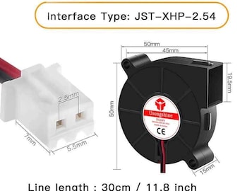 24V 5015 Radial Blower Fan | 2-Pin JST for 3D Printer