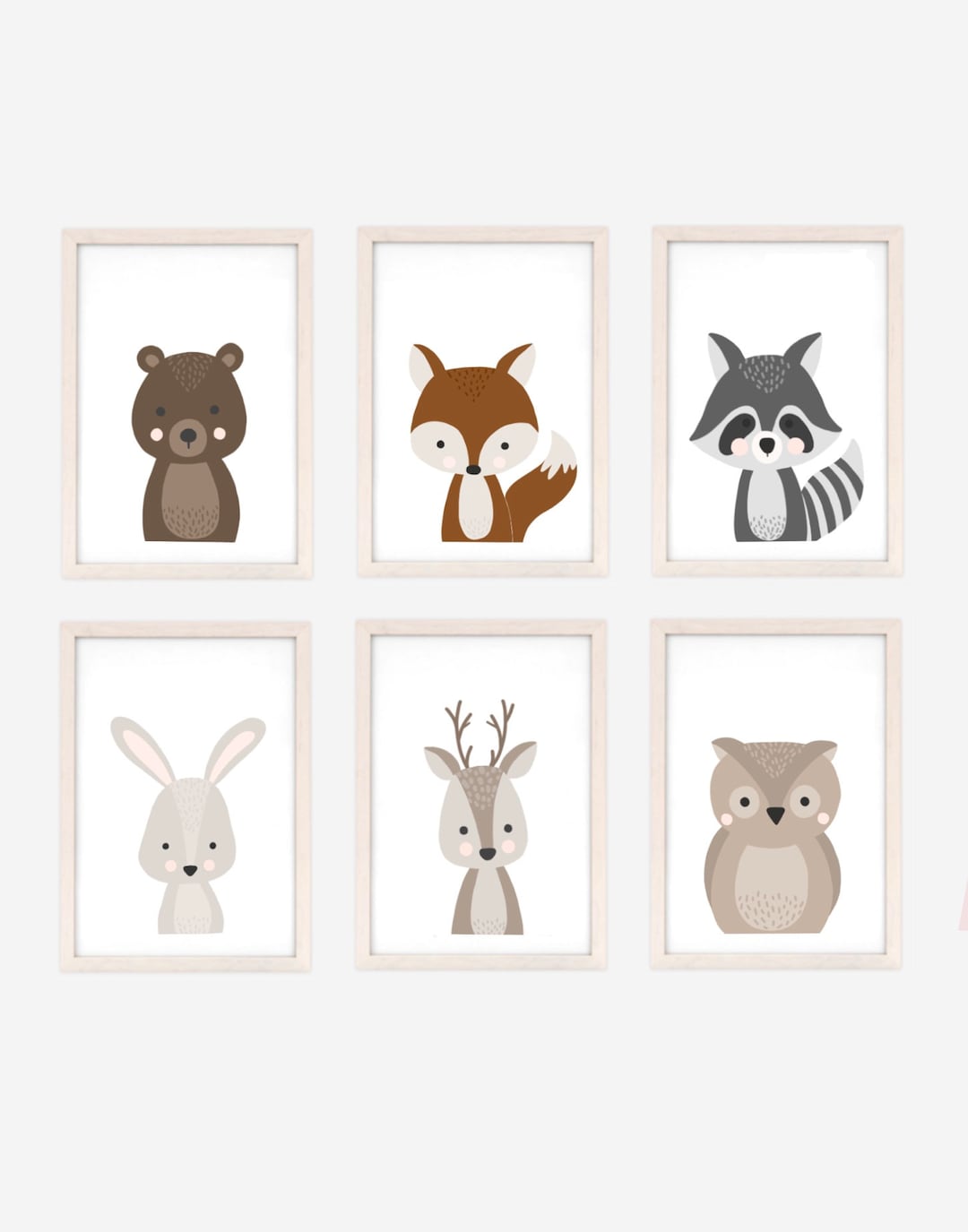 PRINTABLE Woodland Animal Prints Wall Art for Nursery, Playroom or Kids ...