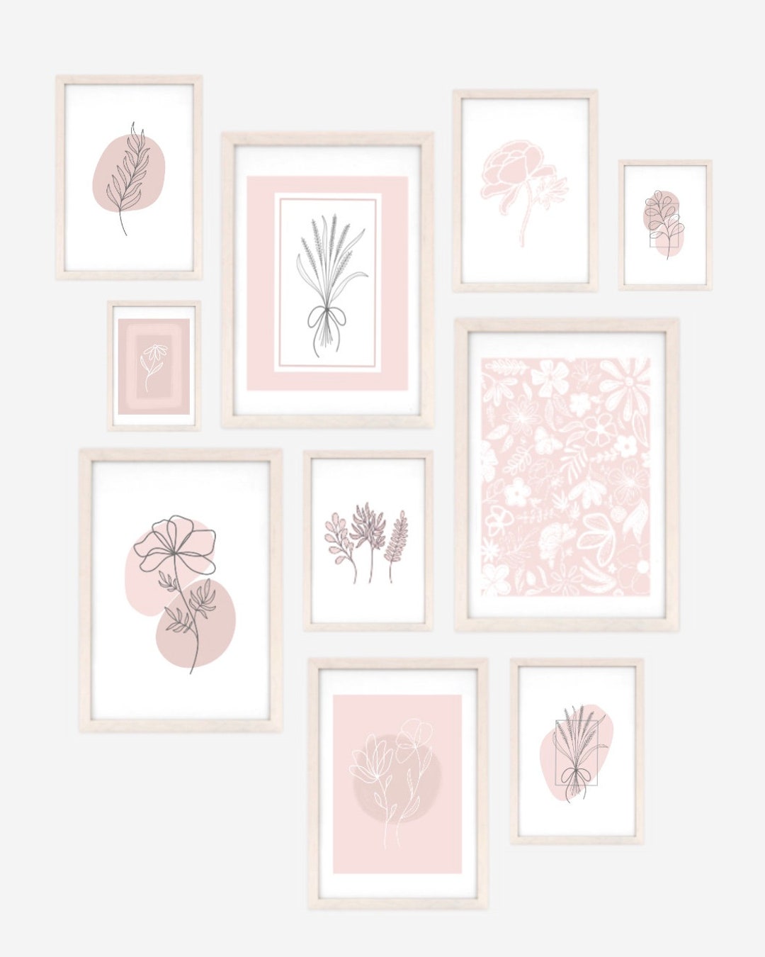 PRINTABLE Aesthetic Floral Wall Art 5 Different Colors for Bedroom