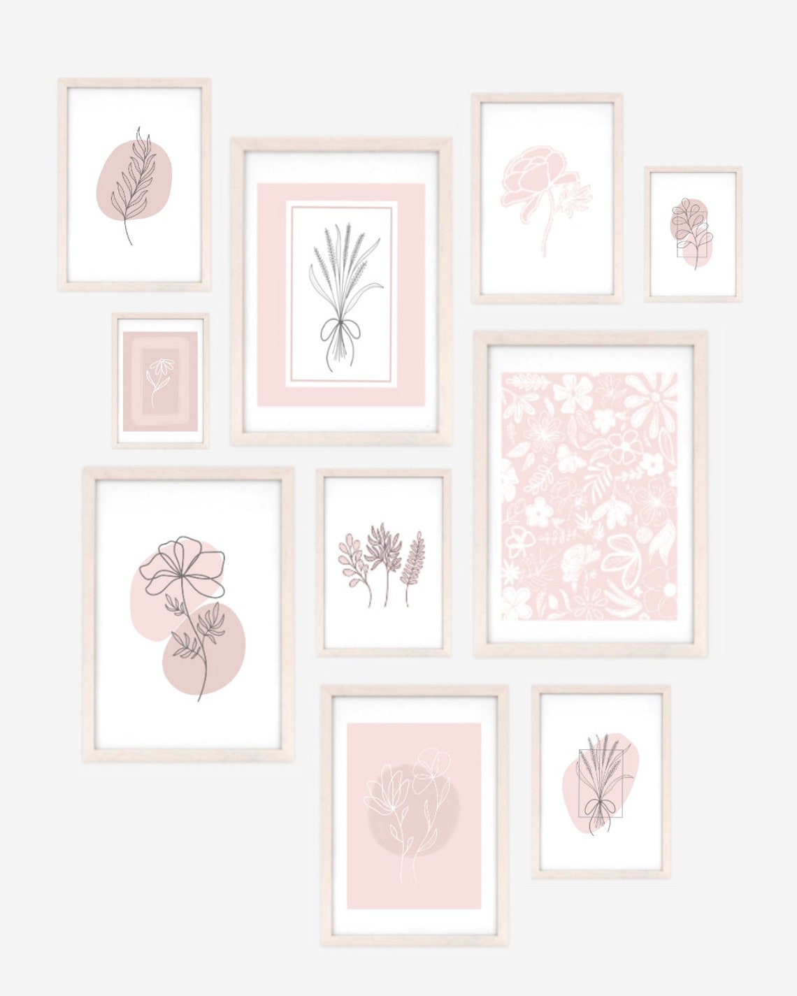 PRINTABLE Aesthetic Floral Wall Art 5 Different Colors for Bedroom ...