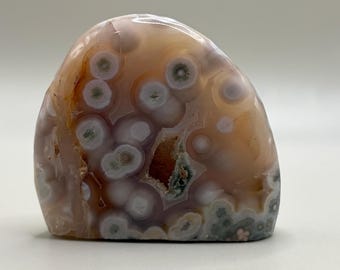 Ocean Jasper Half Moon Half Polished Freeform Vein 1-2 Crystal