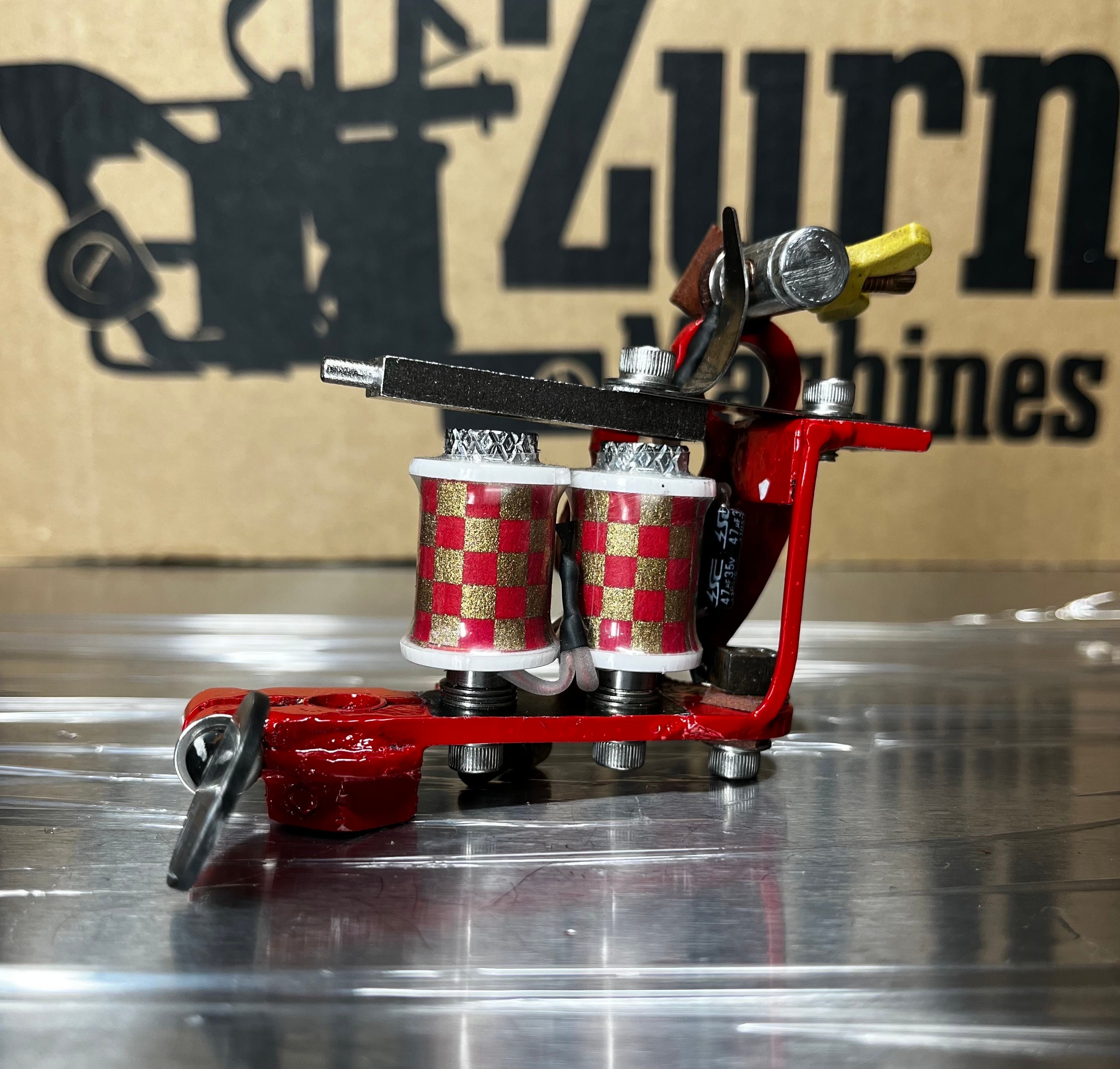 TATTOOマシン Zurn Machines Tattoo Machine: Brass Knuckles Style, Black & Gray