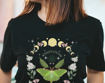 Luna Moth T-Shirt, Cottagecore Botanical Clothing