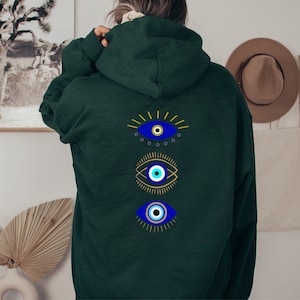 Evil Eye Hoodie, Trendy Mystical Evil Eye Womens Clothing, Protect Your Energy Good Vibes Only Hoodie, Lucky Evil Eye Gift