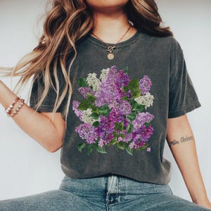 Comfort Colors Lilac Shirt, Lilac Lover Nature Lover Shirt, Floral Botanical Beloved Beautiful Lilac T-Shirt