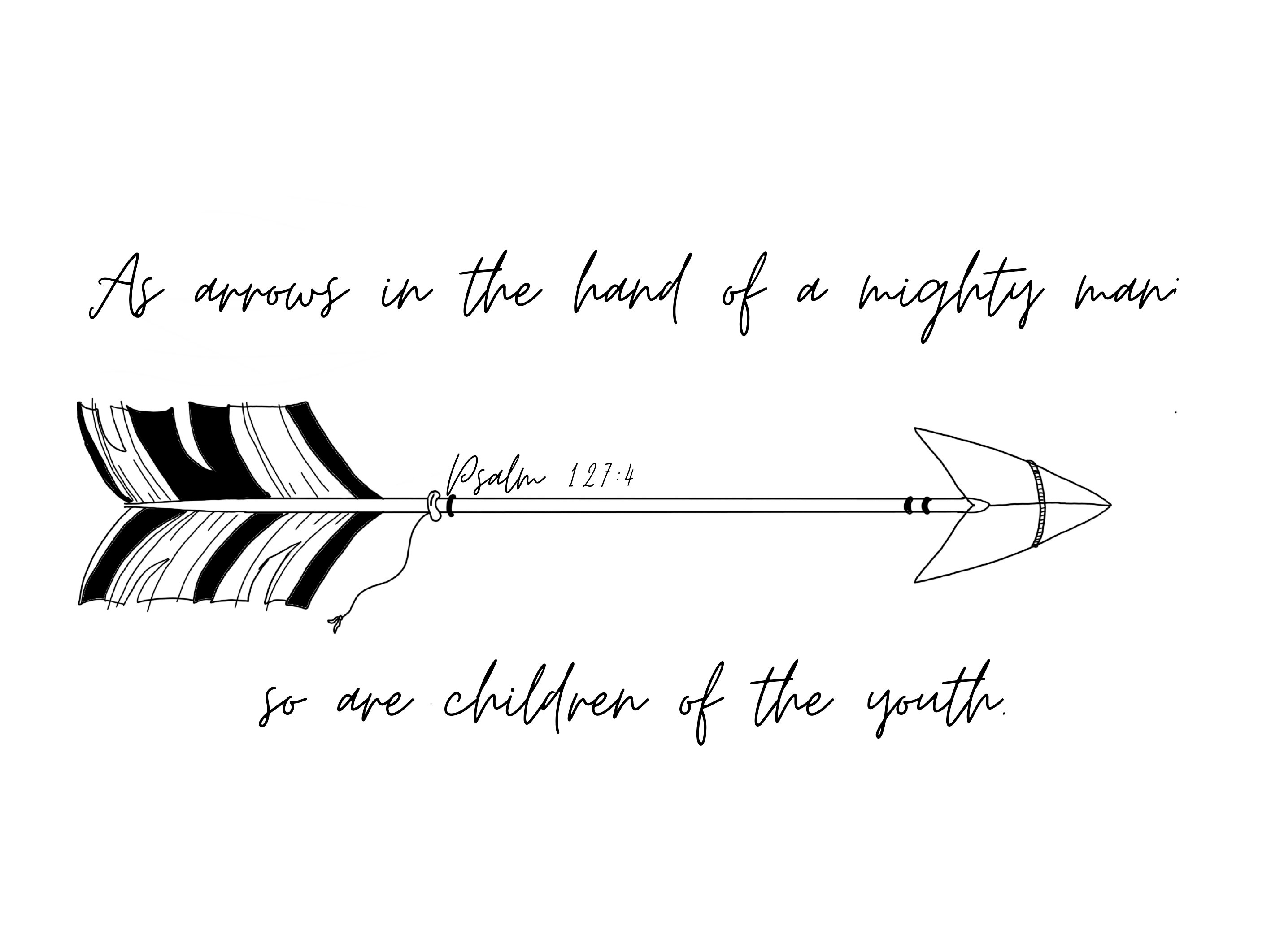 Psalm 127:4 | as Arrows...children of the Youth | Boho Arrow Wall Art ...