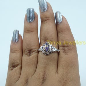 Lila Kupfer Türkis Ring 925 Sterling Silber Ring Statement Ring Handmade Design Ring Edelsteinring Türkis Schmuck Geschenk für Sie