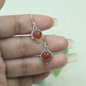 Carnelian Drop Dangle Earrings 925 Sterling Silver Earrings Handmade Design Earrings Dangling Earrings Carnelian Jewelry Earrings For Women