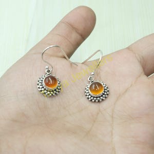 Orange Carnelian Earrings 925 Sterling Silver Earring Orange Stone Earring Handmade Design Earrings Carnelian Jewelry Gift Jewelry For Her