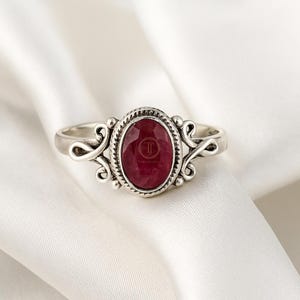 Pink Ruby Ring 925 Sterling Silver Ring Yellow & Rose Gold Plated Ring Indian Ruby Ring Handmade Wedding Ring Pink Stone Ring For Women