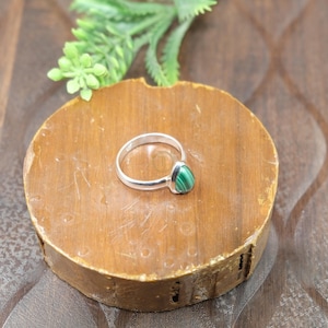 Malachite Ring 925 Sterling Silver Ring Green Stone Ring Promise Ring for Women Engagement Ring Malachite Jewelry Christmas Gift for Wife