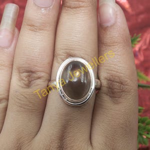 Smoky Quartz Stone Ring Pure 925 Sterling Silver Ring Handmade Ring Unique Stone Ring Gemstone Rings Smoky Quartz Jewelry Gift For Women