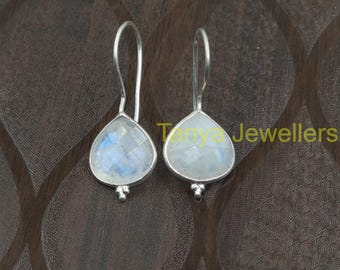 Rainbow Moonstone Earrings 925 Sterling Silver Earrings Handmade Earrings for Women Moonstone Jewelry Christmas Birthday Gift for Her