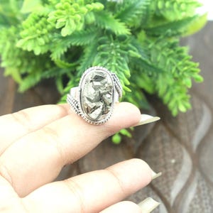 Pyrite Ring 925 Sterling Silver Ring Handmade Statement Ring Unique Dainty Ring Raw Gemstone Ring Pyrite Jewelry Christmas Day Gift For Her
