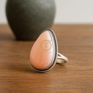 Pink Opal Ring Pink Stone Ring 925 Sterling Silver Rose Gold & Yellow Gold Plated Ring Handmade Ring Statement Ring For Women Gift Jewelry