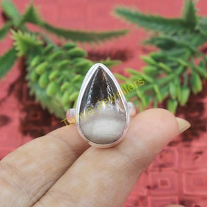 Botswana Agate Ring, Large Stone Ring, 925 Sterling Silver Ring, Gemstone Ring, Boho Ring, Statement Ring, Christmas Gift Jewelry for Her