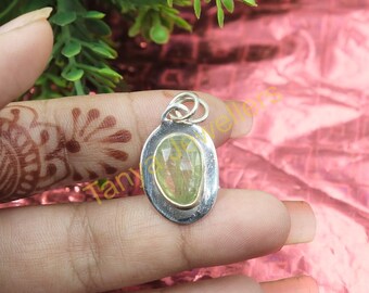 Prehnite Pendant Pure 925 Sterling Silver Pendant Handmade Statement Pendant Gemstone Pendant Prehnite Jewelry Gift For Mom Sister Daughter