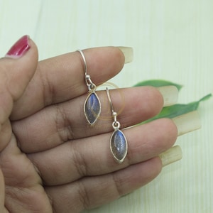 Labradorite Gemstone Earrings 925 Sterling Silver Earrings Handmade Earrings Drop Dangle Earrings Labradorite Jewelry Gift Jewelry For Women
