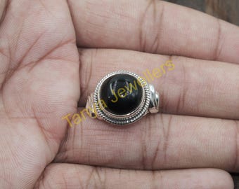 Natural Black Onyx Gemstone Ring 925 Sterling Silver Ring Handmade Unique Design Ring Statement Ring Christmas Gift Jewelry for Women
