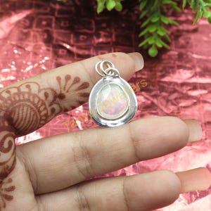 Ethiopian Opal Gemstone 925 Sterling Silver Pendant Necklace Handmade Statement Pendant Opal Jewelry Valentines Day Gift Jewelry For Her