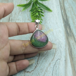 Ruby Zoisite Pendant Pure 925 Sterling Silver Handmade Pendant Gemstone Pendant Ruby Zoisite Jewelry Valentines Day Gift Jewelry For Women