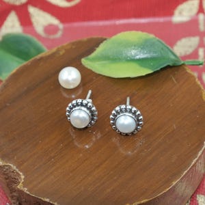 Natural Freshwater Pear Stud Earrings, 925 Sterling Silver Stud Earrings, Studs for Women, Ear Studs, Birthday Gift for Wife Mom Girlfriend