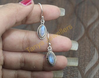 Orecchini A Polpo In Argento Sterling 925 Con Pietra Di Luna - Gioielli Oceanici Ipoallergenici Per Donne, Regalo Con Scatola
