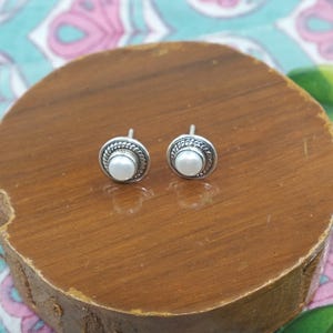 Natural Freshwater Pear Stud Earrings, 925 Sterling Silver Stud Earrings, Studs for Women, Ear Studs, Christmas Birthday  Gift for Her