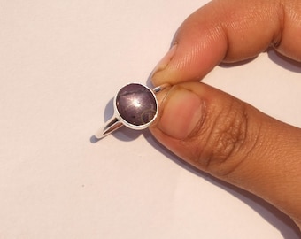 Natural Star Ruby Gemstone Ring 925 Sterling Silver Handmade Promise Ring Unique Stone Rings Star Ruby Jewelry Valentines Day Gift For Women