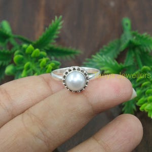 Natural Freshwater Pearl Ring, 925 Sterling Silver Ring, Engagement Ring, Wedding Ring, Pearl Jewelry, Engagement Ring, Gift for Women