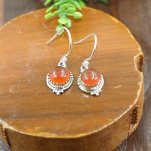 Red Carnelian Stone Earrings 925 Sterling Silver Earrings Handmade Silver Design Earrings Dangle Earrings Gift Jewelry Earrings For Women