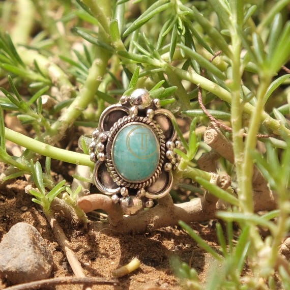 Bague En Argent Sterling 925 Avec Amazonite Naturelle - Taille 9.5, Faite Main, Neuf