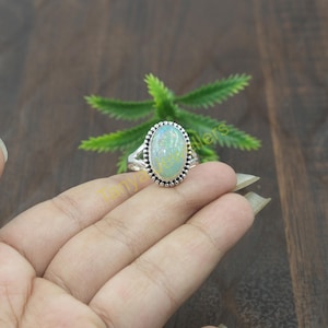Ethiopian Opal Ring 925 Sterling Silver Ring Handmade Ring Fire Opal Ring Statement Ring Opal Wedding Anniversary Gift Jewelry For Women