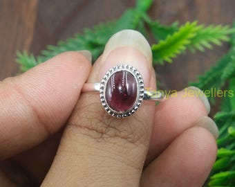 指輪 レッドガーネットリング、925スターリングシルバーリング、レッド