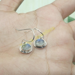 Blue Fire Rainbow Moonstone Earrings 925 Sterling Silver Handmade Dangle Earrings Gemstone Earrings Moonstone Earrings Gift Jewelry For Wife