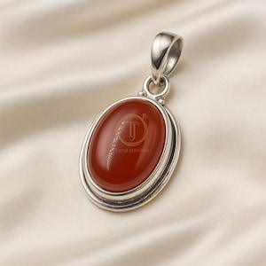 Orange Carnelian 925 Sterling Silver Handmade Statement Pendant Red Stone Pendant Carnelian Yellow Gold Rose Gold Pendant Gift Jewelry