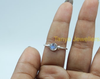 Moonstone Engagement Rings for Women, 925 Sterling Silver Ring, Handmade Design Wedding Ring, Moonstone Jewelry Birthday Gift for Women
