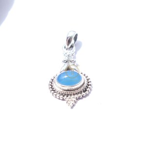 Blue Chalcedony Pendant Blue Stone Pendant Gemstone Pendant 925 Sterling Silver Pendant  Chalcedony Jewelry Birthday Gift Jewelry for Her