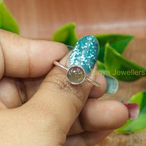 Natural Smoky Quartz Gemstone Ring 925 Sterling Silver Ring Minimalist Ring Handmade Ring Smoky Quartz Jewelry Gift Jewelry for Women