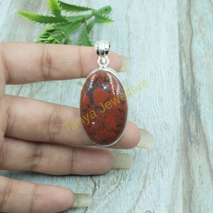 Large Mahogany Obsidian Gemstone Pendant 925 Sterling Silver Pendant Handmade Statement Pendant Brown Stone Pendant Necklace Gift Jewelry
