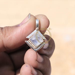 Moonstone Pendant 925 Sterling Silver Pendant Handmade Pendant Blue Fire Rainbow Moonstone Pendant Moonstone Jewelry Gift For Mom Girlfriend