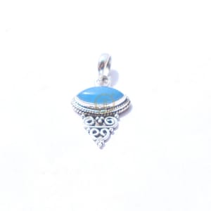 Blue Chalcedony Pendant Blue Stone Pendant Gemstone Pendant 925 Sterling Silver Pendant  Chalcedony Jewelry Birthday Gift Jewelry for Her
