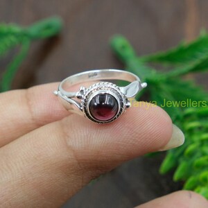 Natural Red Garnet Gemstone Ring, 925 Sterling Silver Ring, Red Stone Ring, Handmade Design Ring, Wedding Ring, Engagement Ring Gift for Her