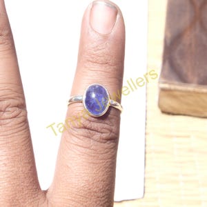 Tanzanite Ring 925 Sterling Silver Ring Handmade Gemstone Ring Statement Ring Blue Stone Ring Tanzanite Jewelry Valentines Day Gift for Her