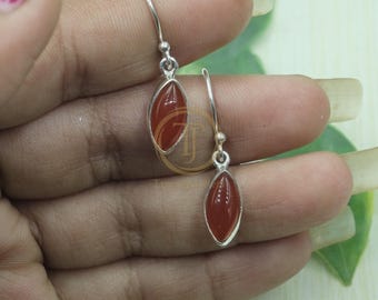 Carnelian Stone Earrings Dangle Earrings 925 Silver Earrings Handmade Earrings Gemstone Earrings Carnelian Jewelry Red Stone Earrings Gift