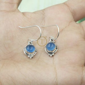 Chalcedony Earrings 925 Sterling Silver Earrings Gemstone Earrings Handmade Earrings Dangling Earrings Valentines Day Gift Jewelry for Women