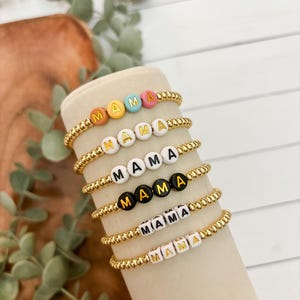 Personalized Gold Beaded Name Bracelet | Custom Stacking Bracelet