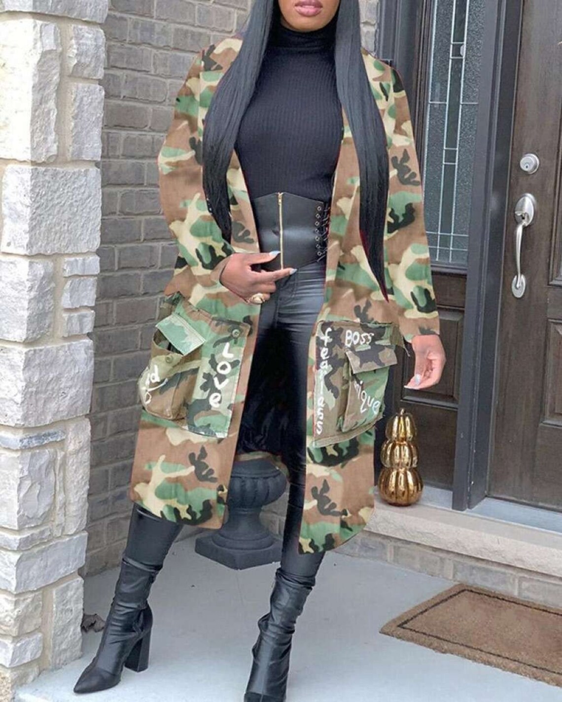 Camouflage Ladies Coat Etsy