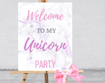 Magical Unicorn Sign Printable. Editable Unicorn Welcome Sign. Unicorn ...