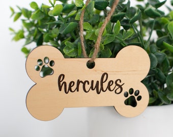 Personalized Pet Ornament | Wood Ornaments | Christmas 2021 Ornament | Personalized Dog Bone Ornament | Dog gifts | Gifts for Dog Owners